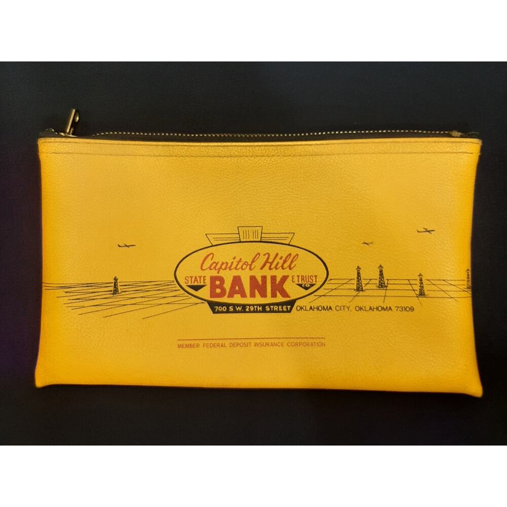 VTG Capital Hill State Bank & Trust Zippered Security Bank Money Deposit Bag - Picture 2 of 8